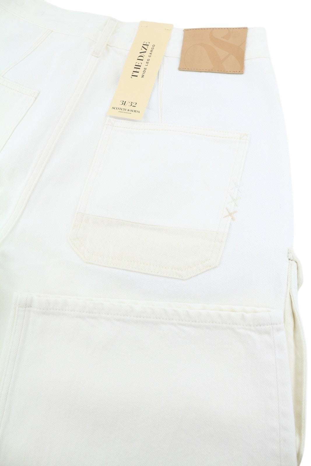 SCOTCH & SODA The Daze Men Jeans W31/L32 White Button Fly Wide Leg Cargo