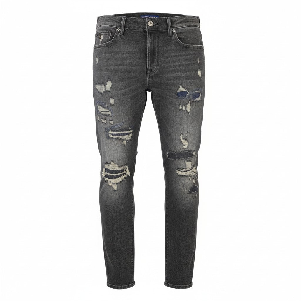 SCOTCH & SODA Ralston Men Jeans W31/L32 Grey Faded Distress Regular Slim Fit