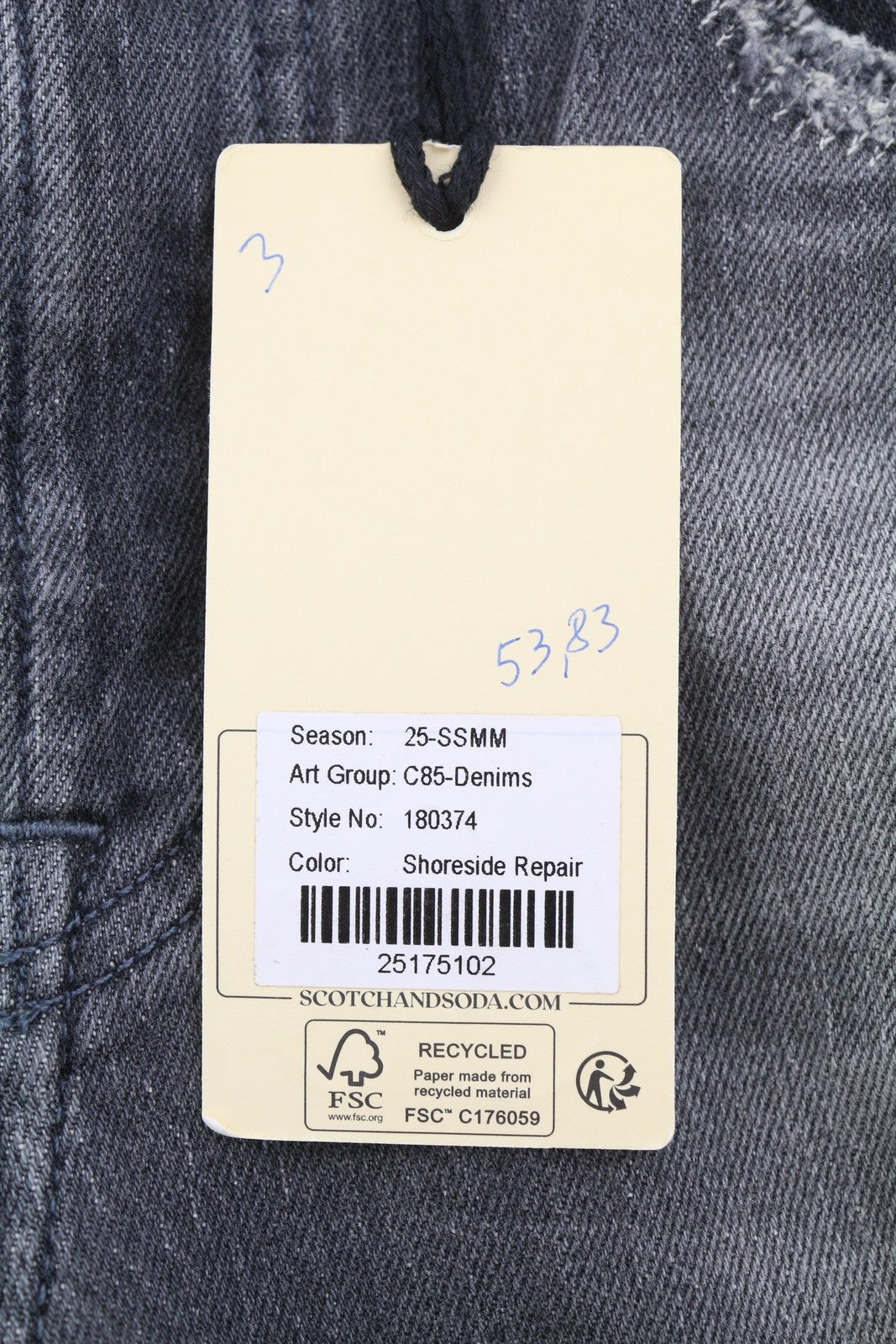SCOTCH & SODA Ralston Men Jeans W31/L32 Grey Faded Distress Regular Slim Fit