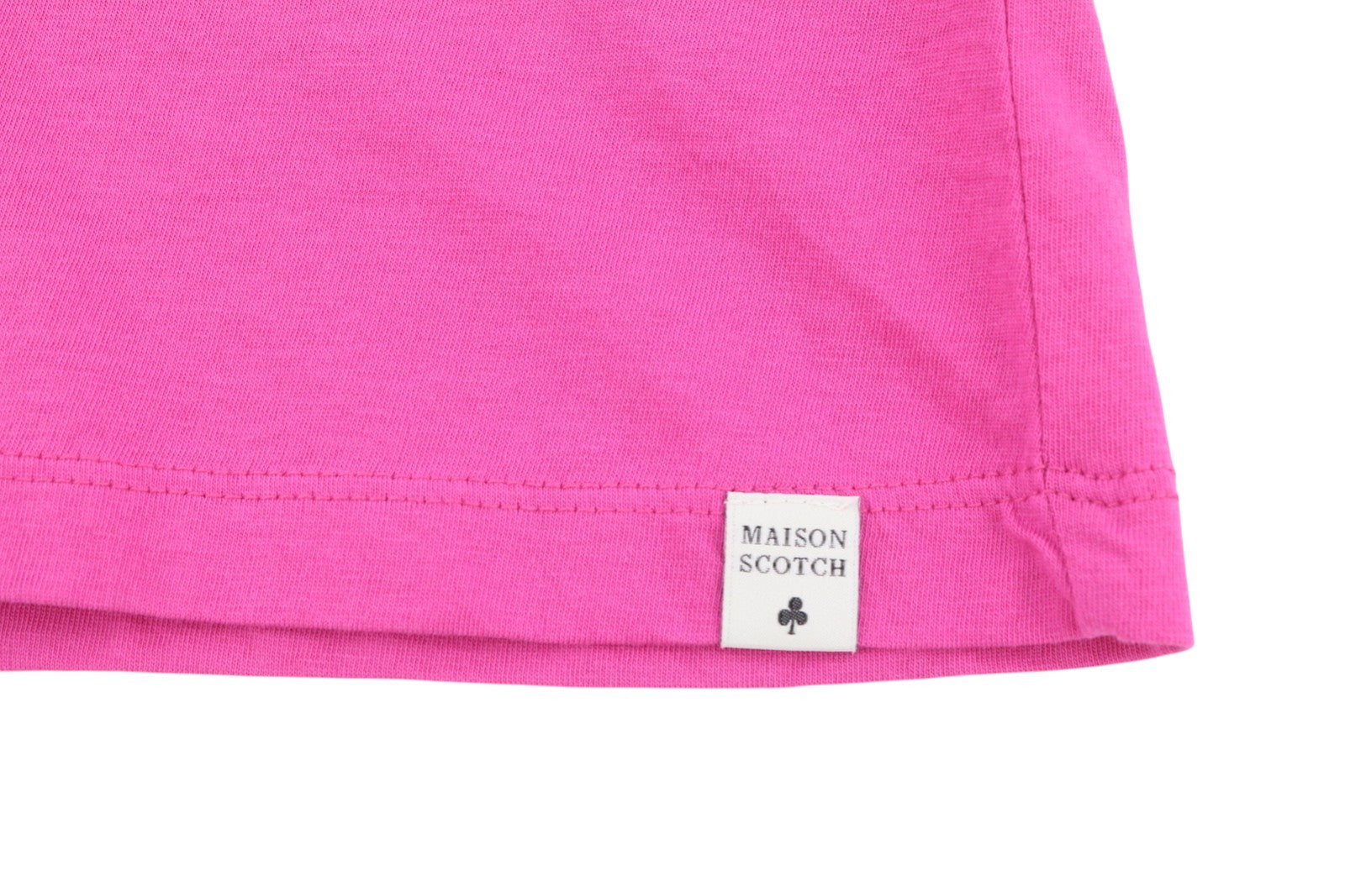 MAISON SCOTCH Women T-Shirt XS Pink Round Neck Patch Pocket Short Sleeve