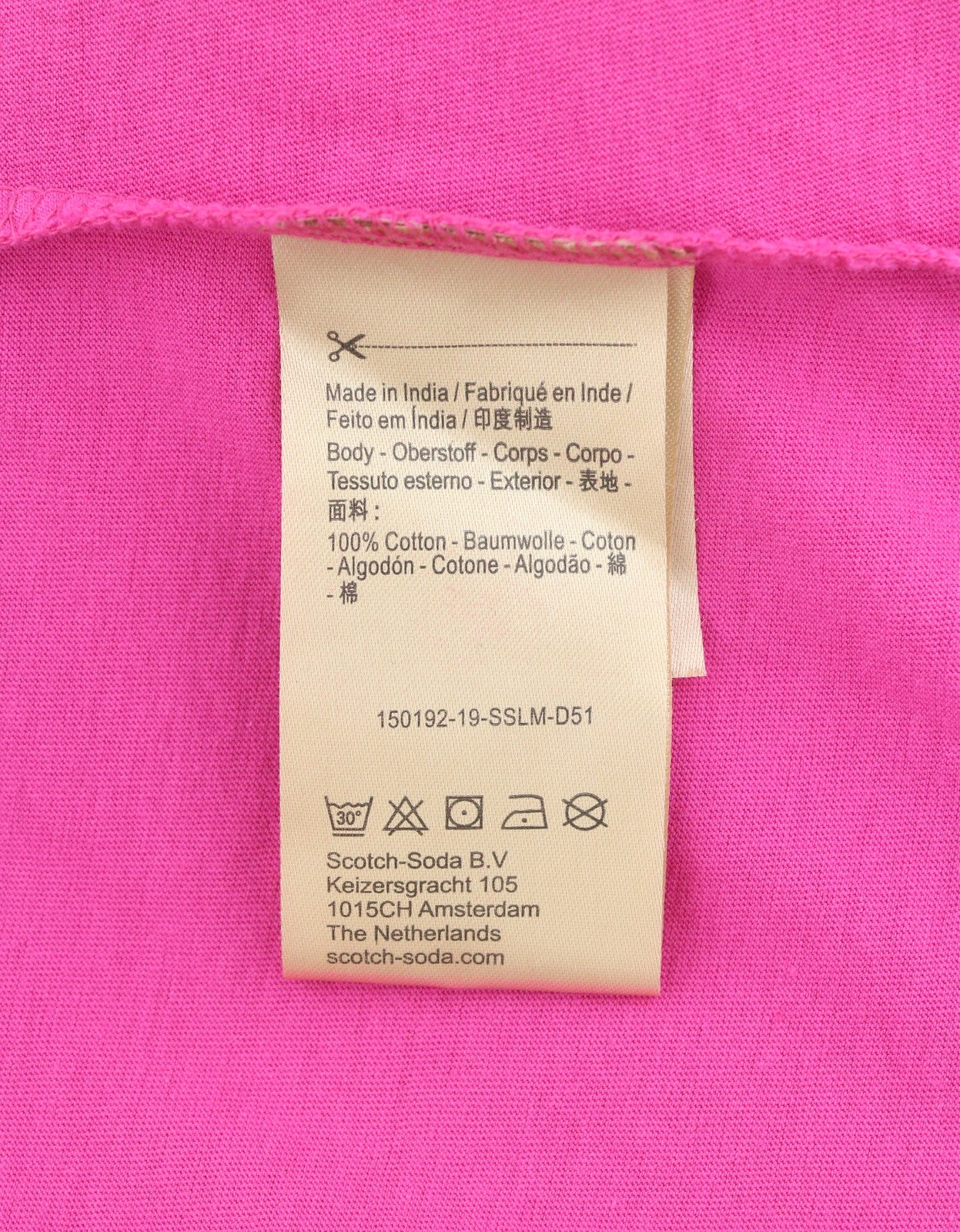 MAISON SCOTCH Women T-Shirt XS Pink Round Neck Patch Pocket Short Sleeve