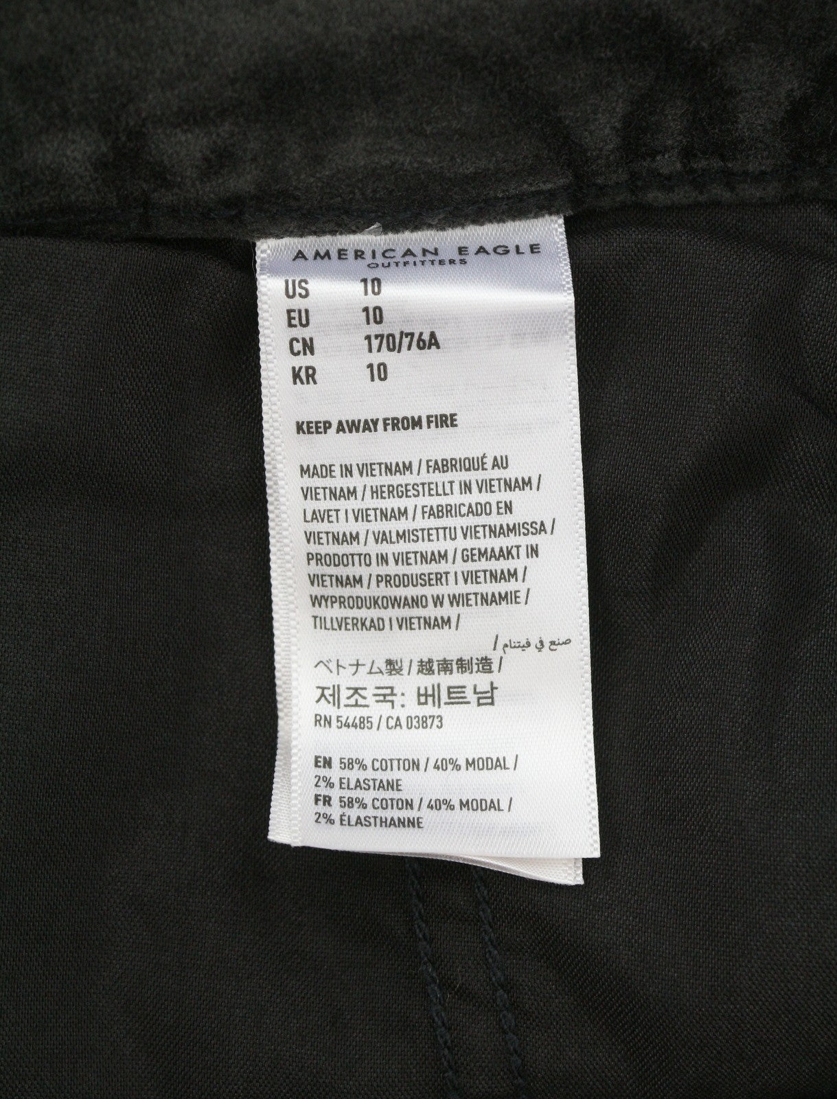 AMERICAN EAGLE OUTFITTERS Hi-Rise Mini Super Stretch Women Skirt UK14 Black Mini