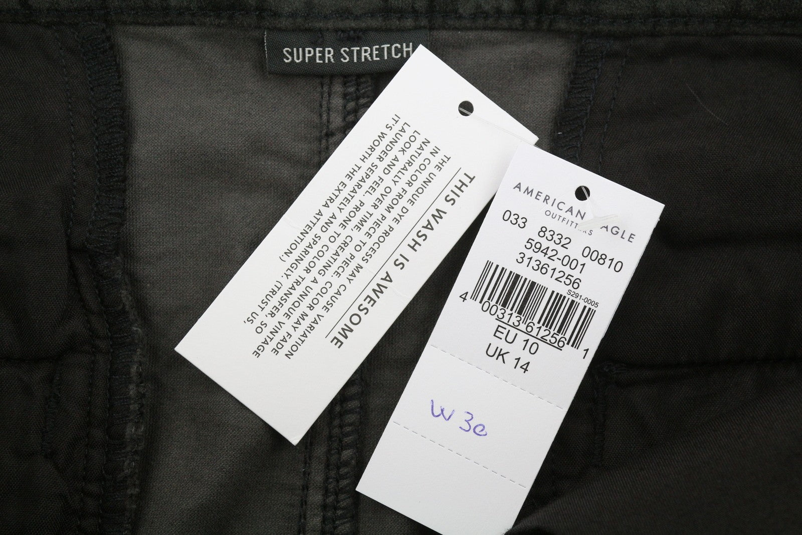 AMERICAN EAGLE OUTFITTERS Hi-Rise Mini Super Stretch Women Skirt UK14 Black Mini