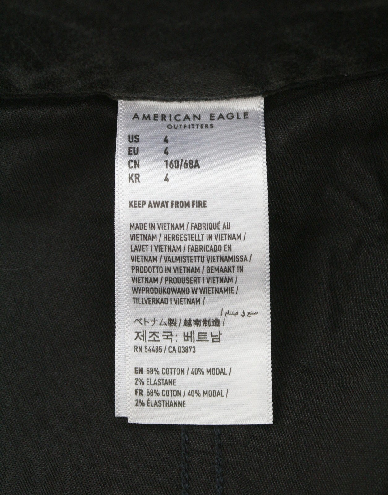 AMERICAN EAGLE OUTFITTERS Hi-Rise Mini Super Stretch Women Skirt UK8 Black Mini
