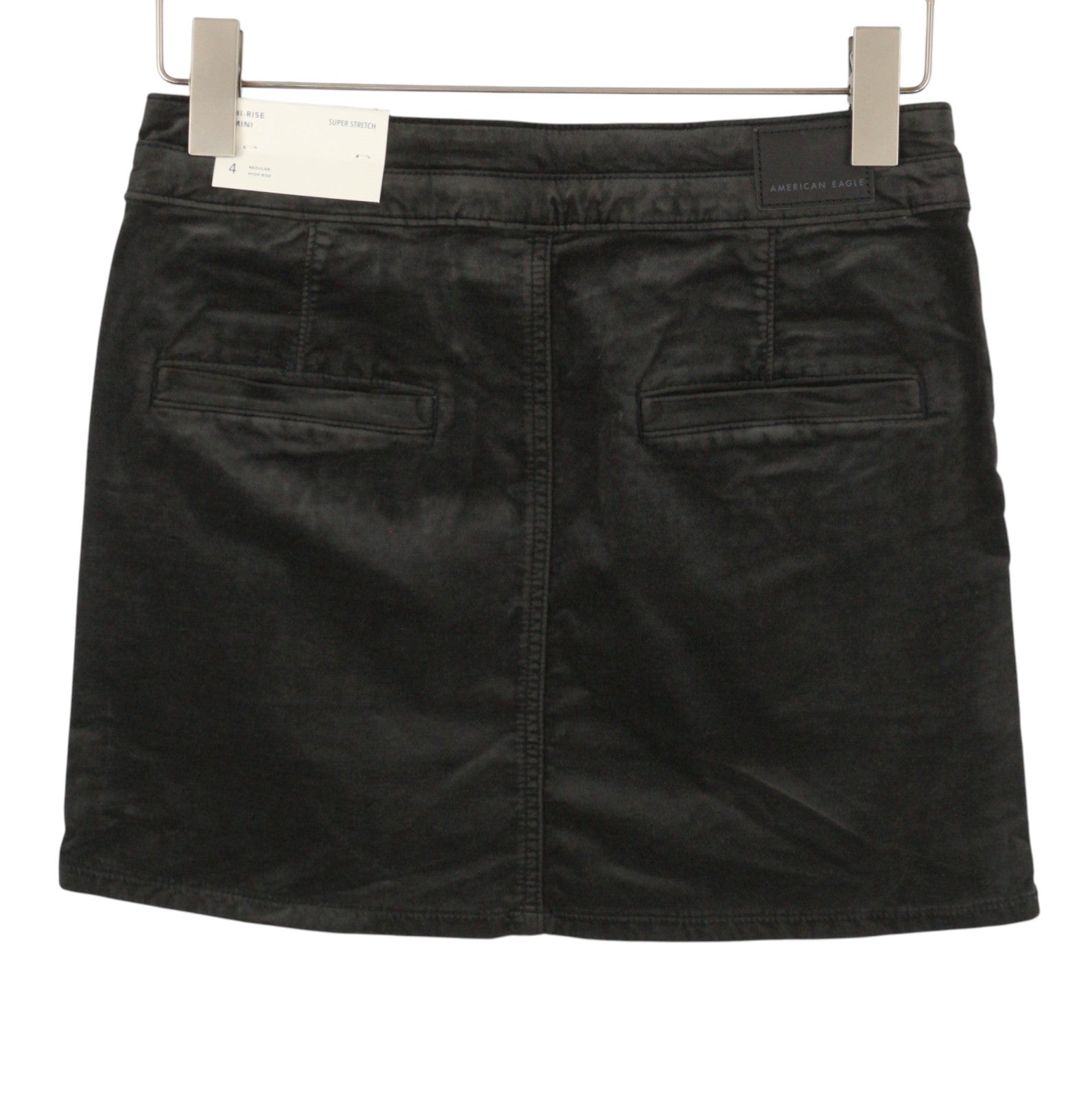 AMERICAN EAGLE OUTFITTERS Hi-Rise Mini Super Stretch Women Skirt UK8 Black Mini