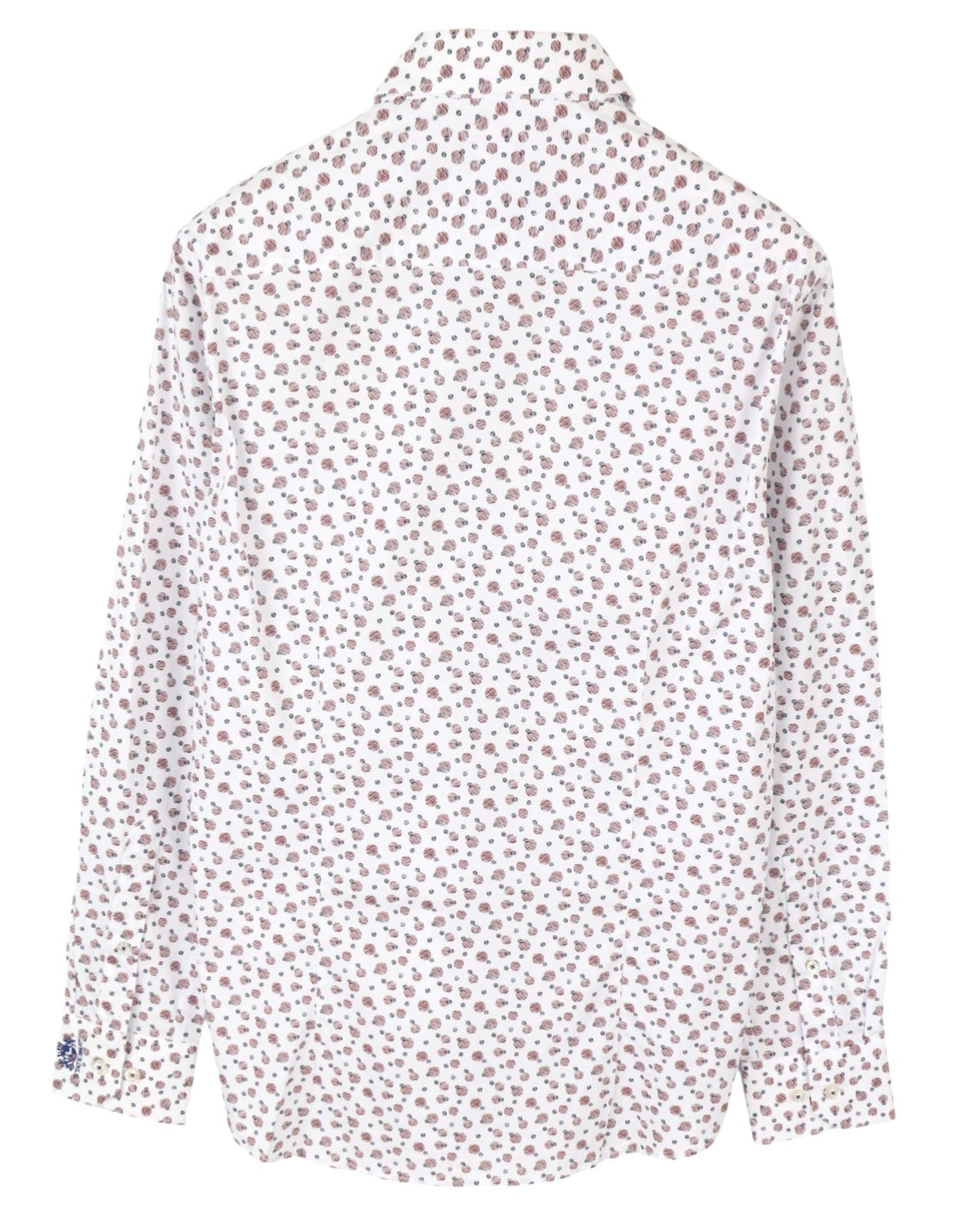 STATE OF ART Men Shirt S White All-Over Print Regular Fit Button-Up Spread Neck