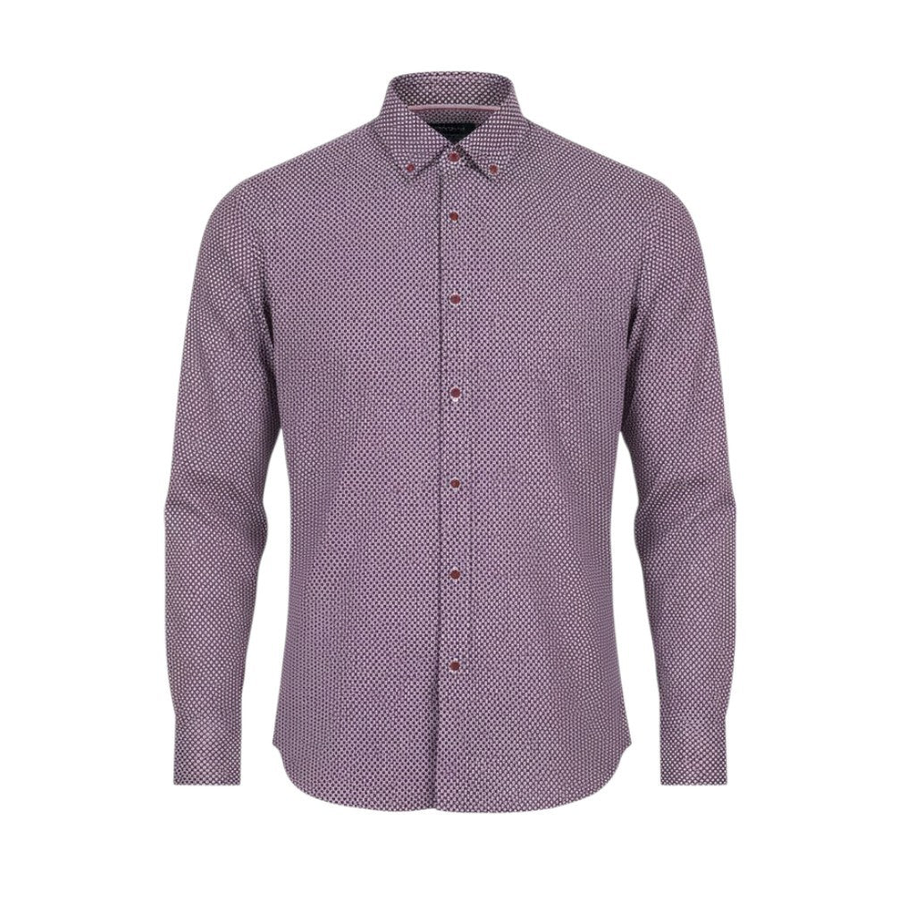 STATE OF ART Men Shirt S All-Over Print Button Down Neck Patch Pocket