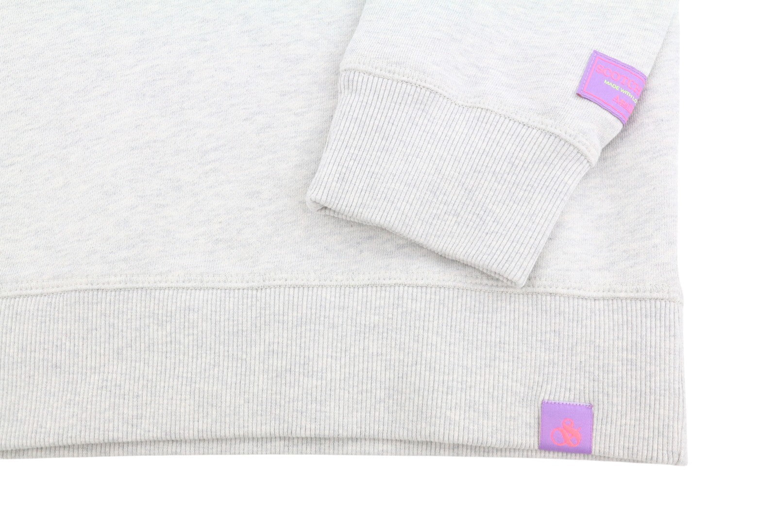 SCOTCH & SODA Men Sweatshirt L Light Grey Melange Crew Neck Pull On