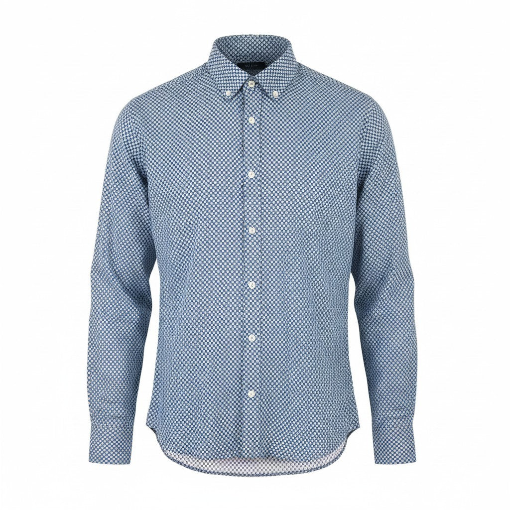 STATE OF ART Men Shirt S All-Over Print Button Down Neck Patch Pocket