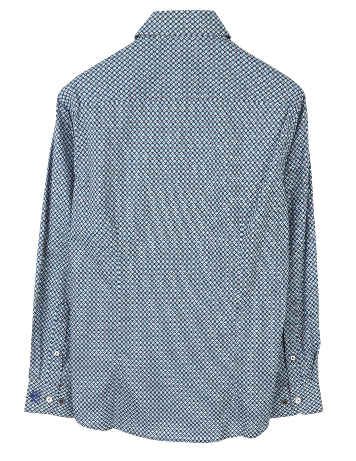 STATE OF ART Men Shirt S All-Over Print Button Down Neck Patch Pocket