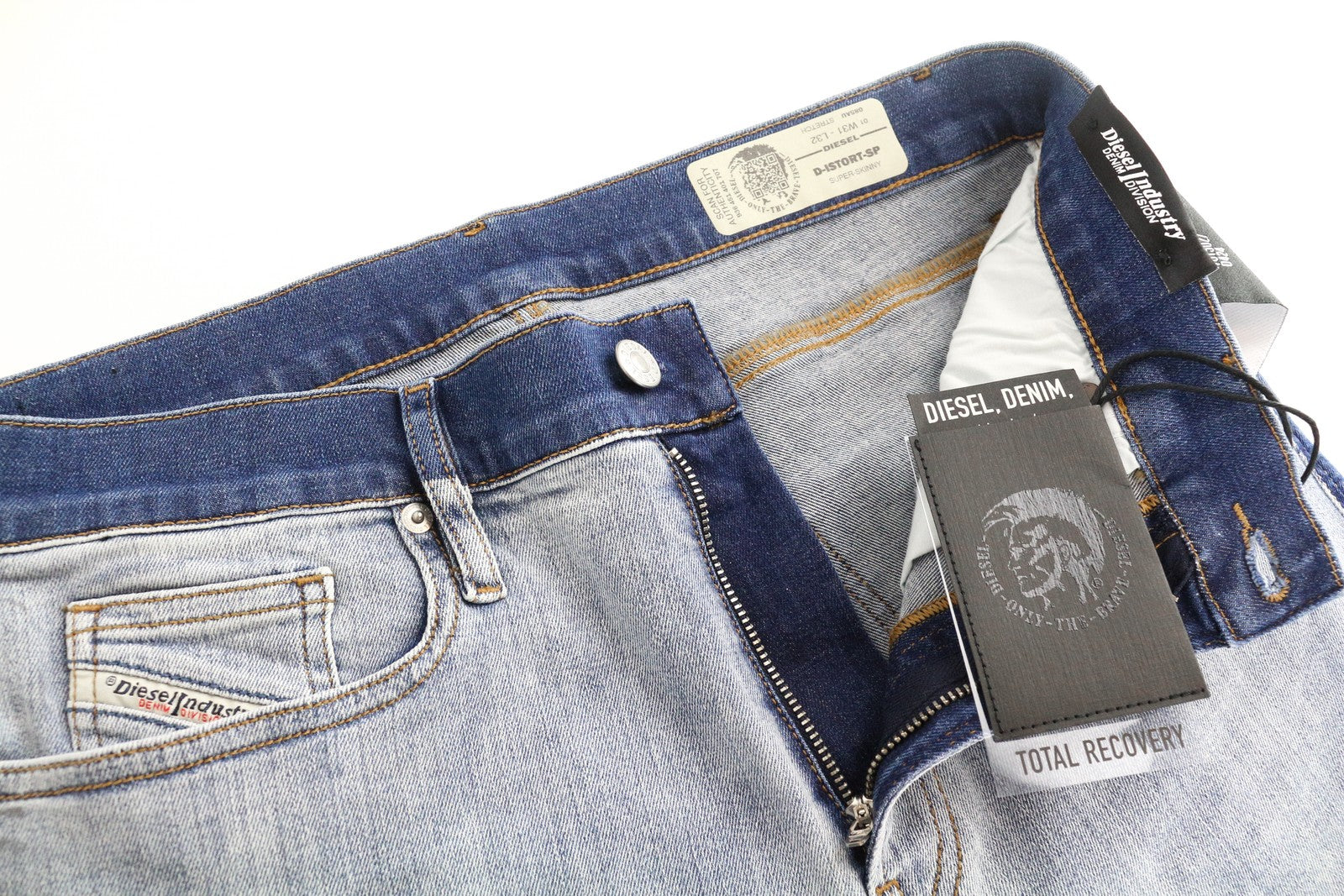 DIESEL D-Istort-SP 085AU Men Jeans W31/L32 Super Skinny Blue Washed Stretch