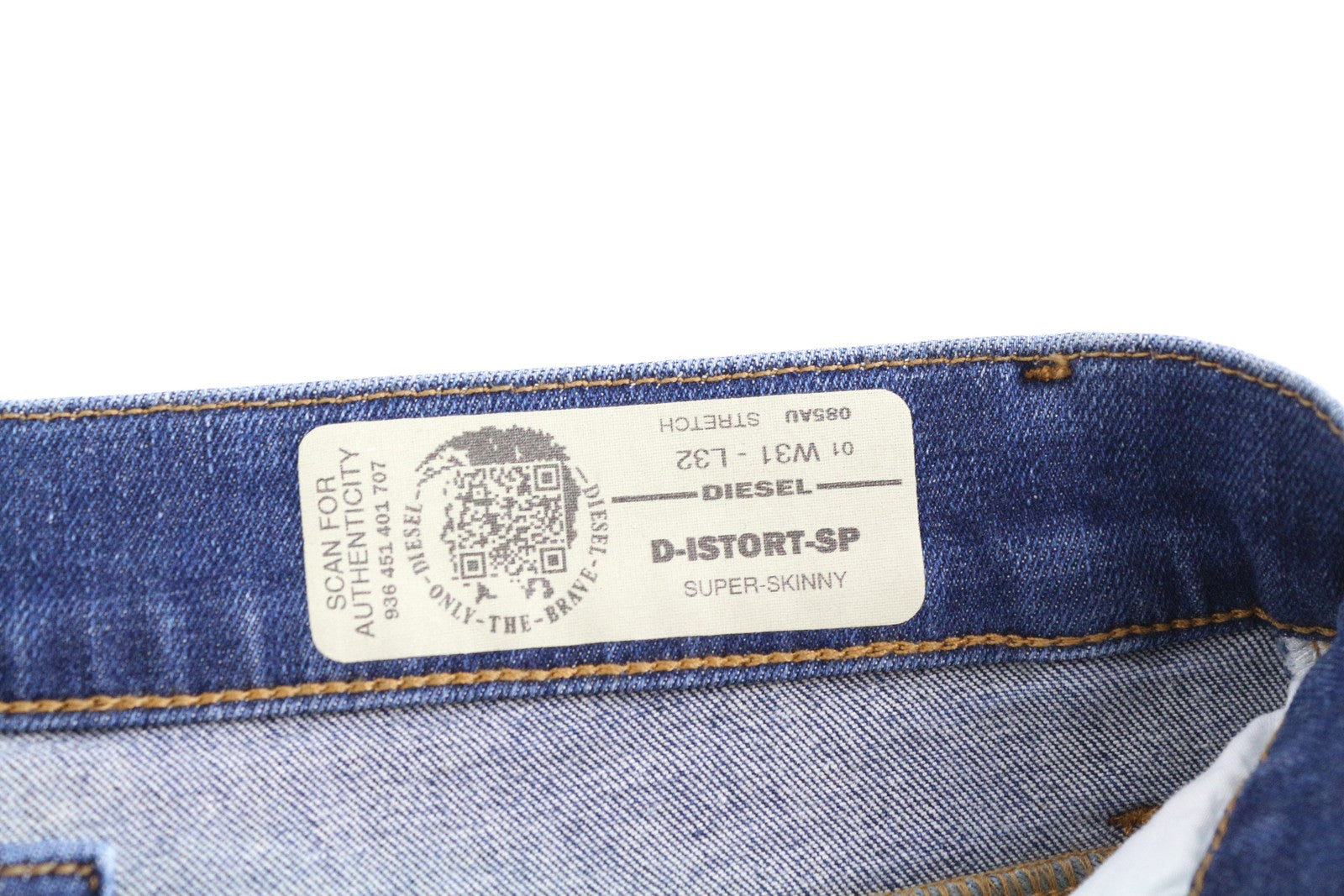DIESEL D-Istort-SP 085AU Men Jeans W31/L32 Super Skinny Blue Washed Stretch
