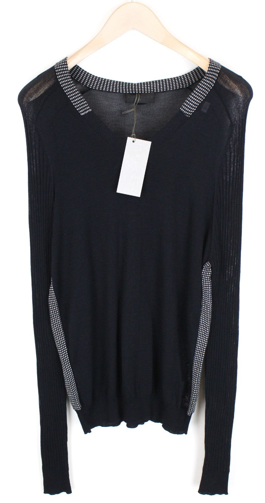 RICHMOND  Men Sweatshirt 50 Navy Pure Cotton Long Sleeved V-neck Pull On