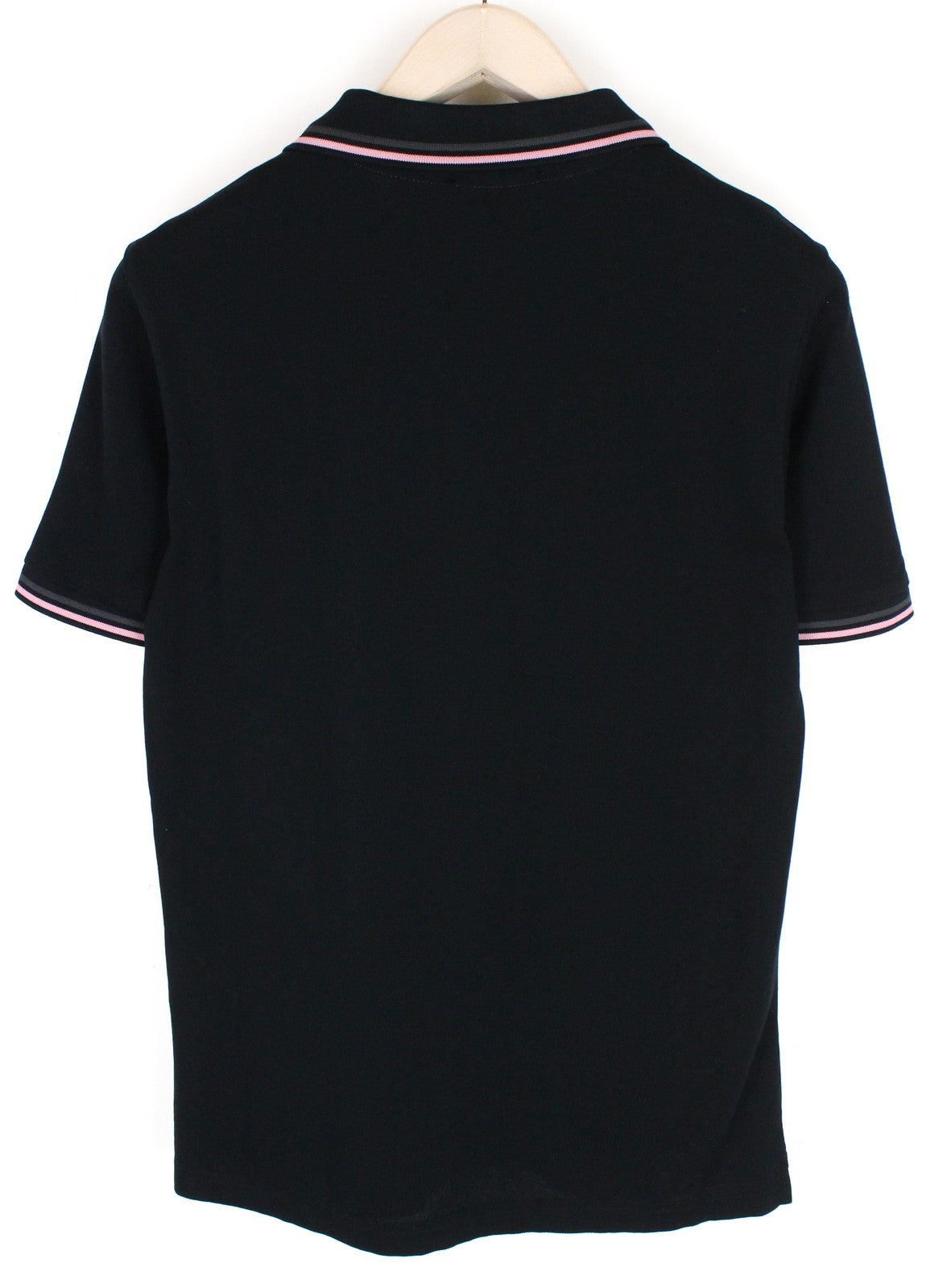 RICHMOND  Men T-Shirt L Black Pure Cotton Short Sleeved Collared Polo