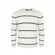 SCOTCH & SODA Ams Couture Men Sweatshirt L Off-White Striped Long Sleeved