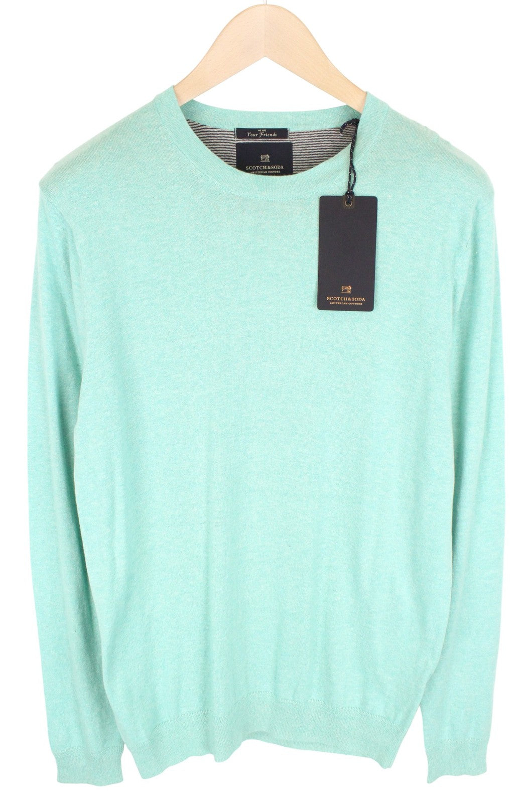 SCOTCH & SODA Ams Couture Men Sweatshirt ~S Blue Melange Long Sleeve Pull On