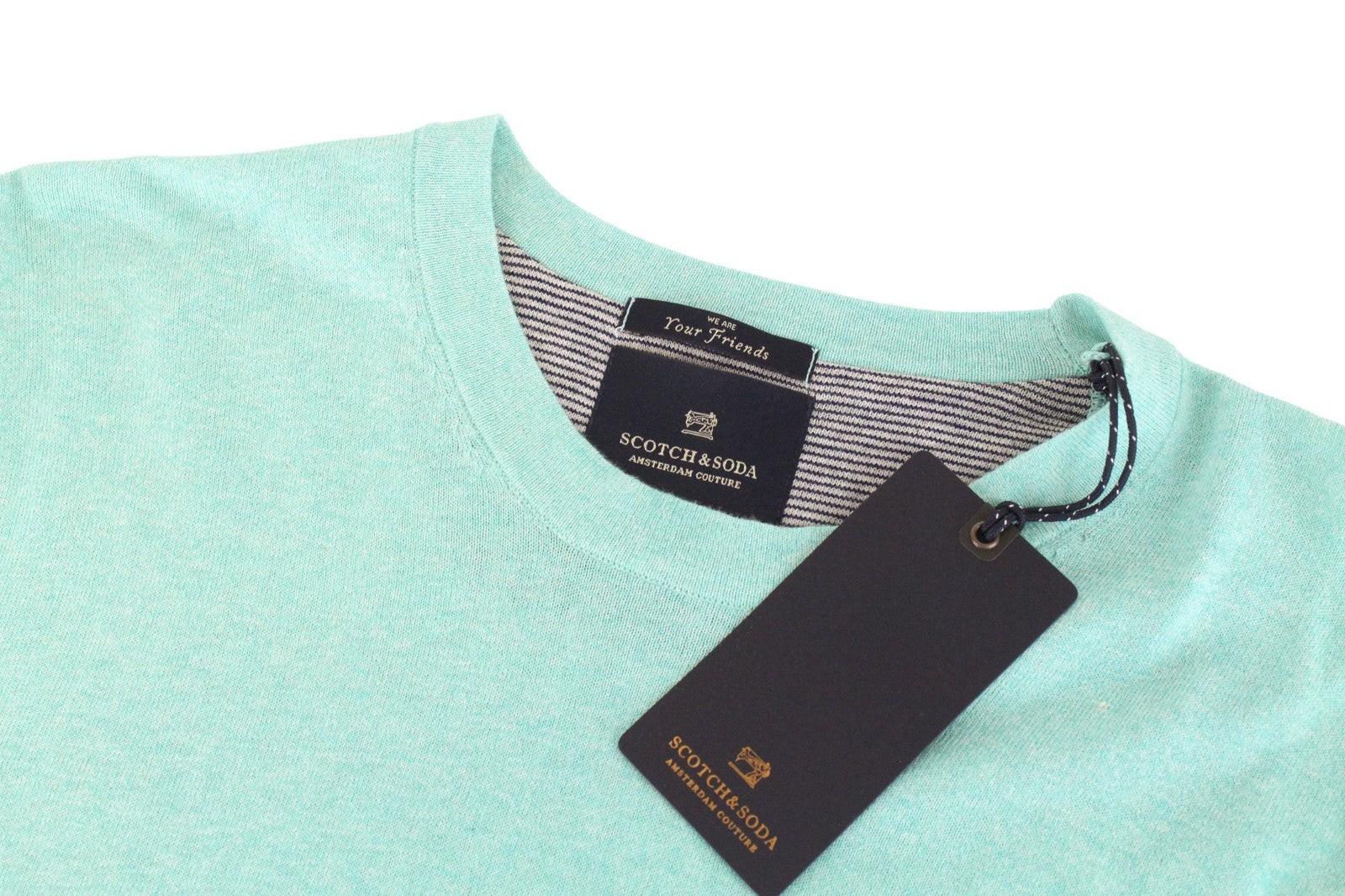 SCOTCH & SODA Ams Couture Men Sweatshirt ~S Blue Melange Long Sleeve Pull On