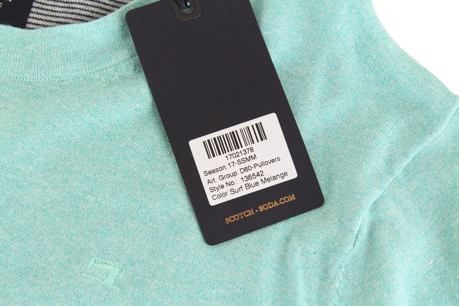 SCOTCH & SODA Ams Couture Men Sweatshirt ~S Blue Melange Long Sleeve Pull On