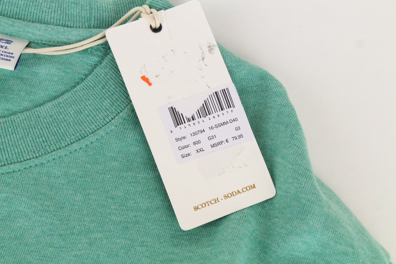 SCOTCH & SODA Ams Couture Men Sweatshirt 2XL Green Cotton Long Sleeve Pull On