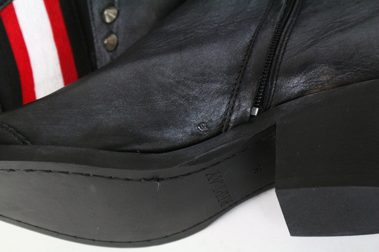 REPLAY Women Shoes EU36 Black Studded Pointed Detailed Ankle Heels Boots RRP230