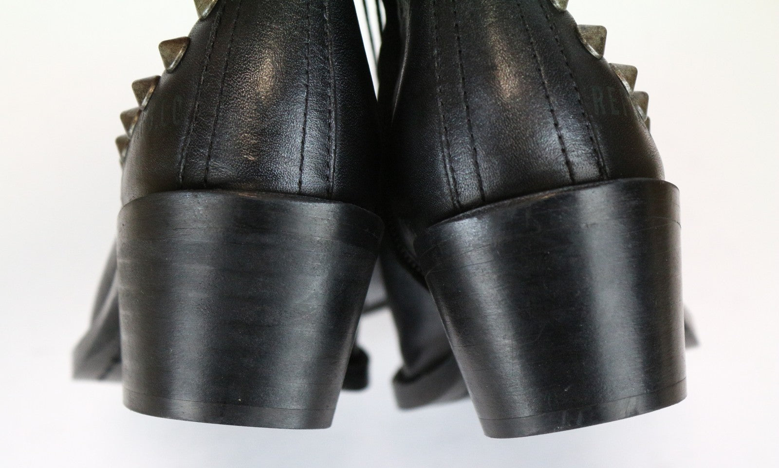 REPLAY Women Shoes EU36 Black Studded Pointed Detailed Ankle Heels Boots RRP230