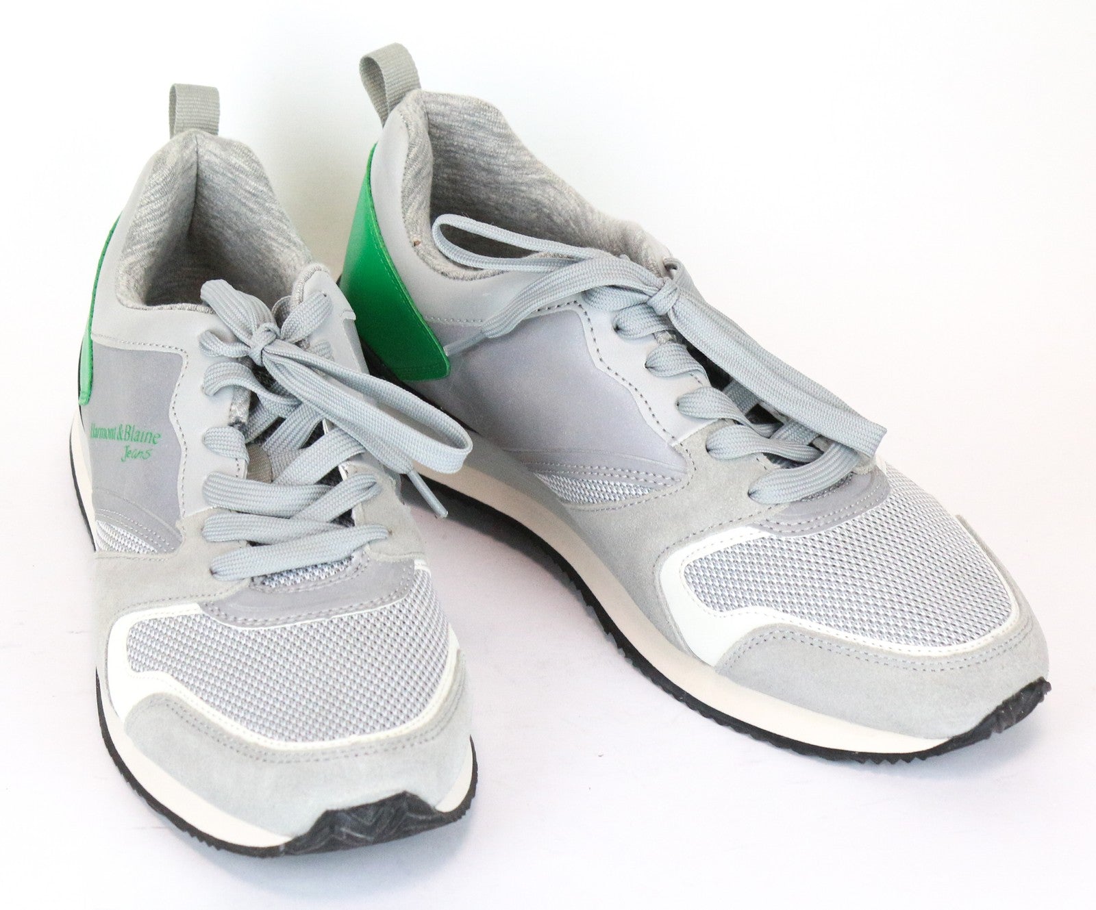 HARMONT & BLAINE Men Trainers EU42 Grey Green Reflective Low Unisex Sneakers