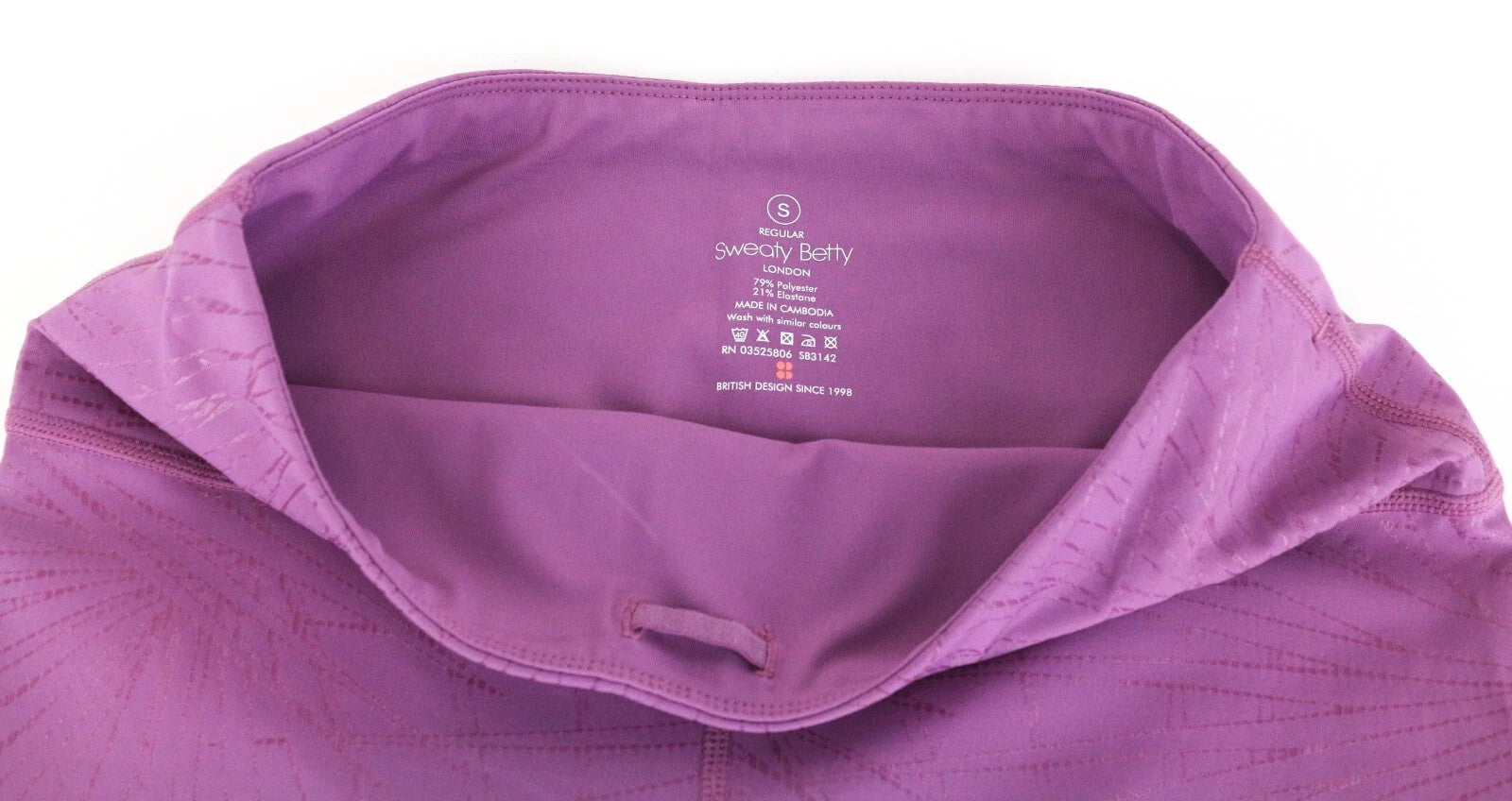SWEATY BETTY Women Sport Leggings S Purple Patterned Activewear Gym Pull On