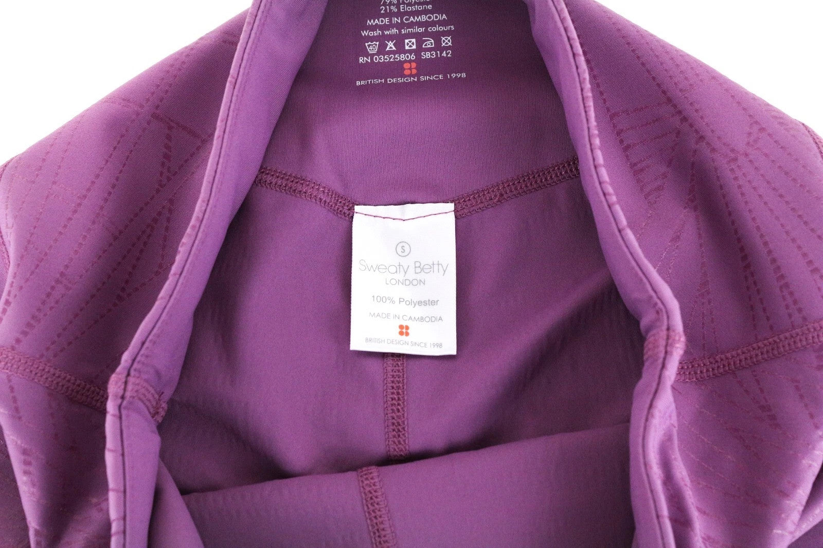 SWEATY BETTY Women Sport Leggings S Purple Patterned Activewear Gym Pull On