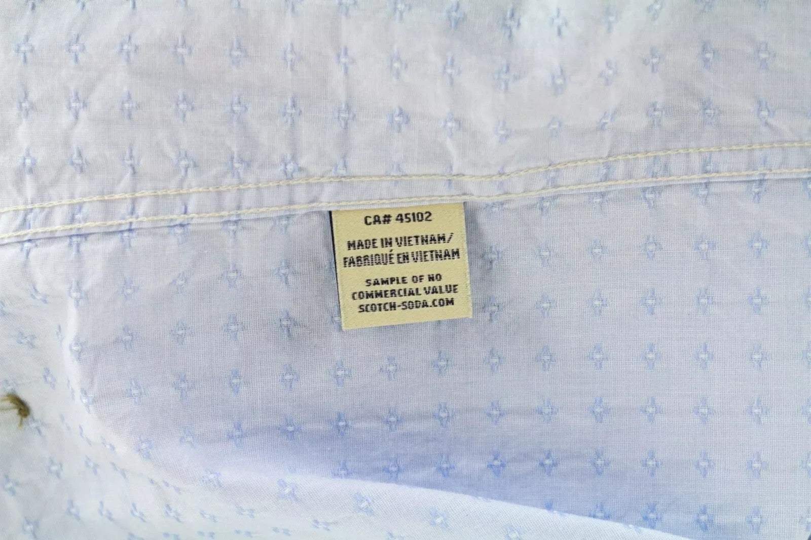 SCOTCH & SODA Ams Couture Men Shirt ~L Blue Long Sleeved Bowtie Button-Up