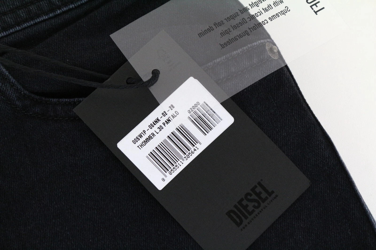 DIESEL Thommer 084NK Men Jeans W28/L30 Slim Skinny Cotton Stretch Navy 5-Pocket