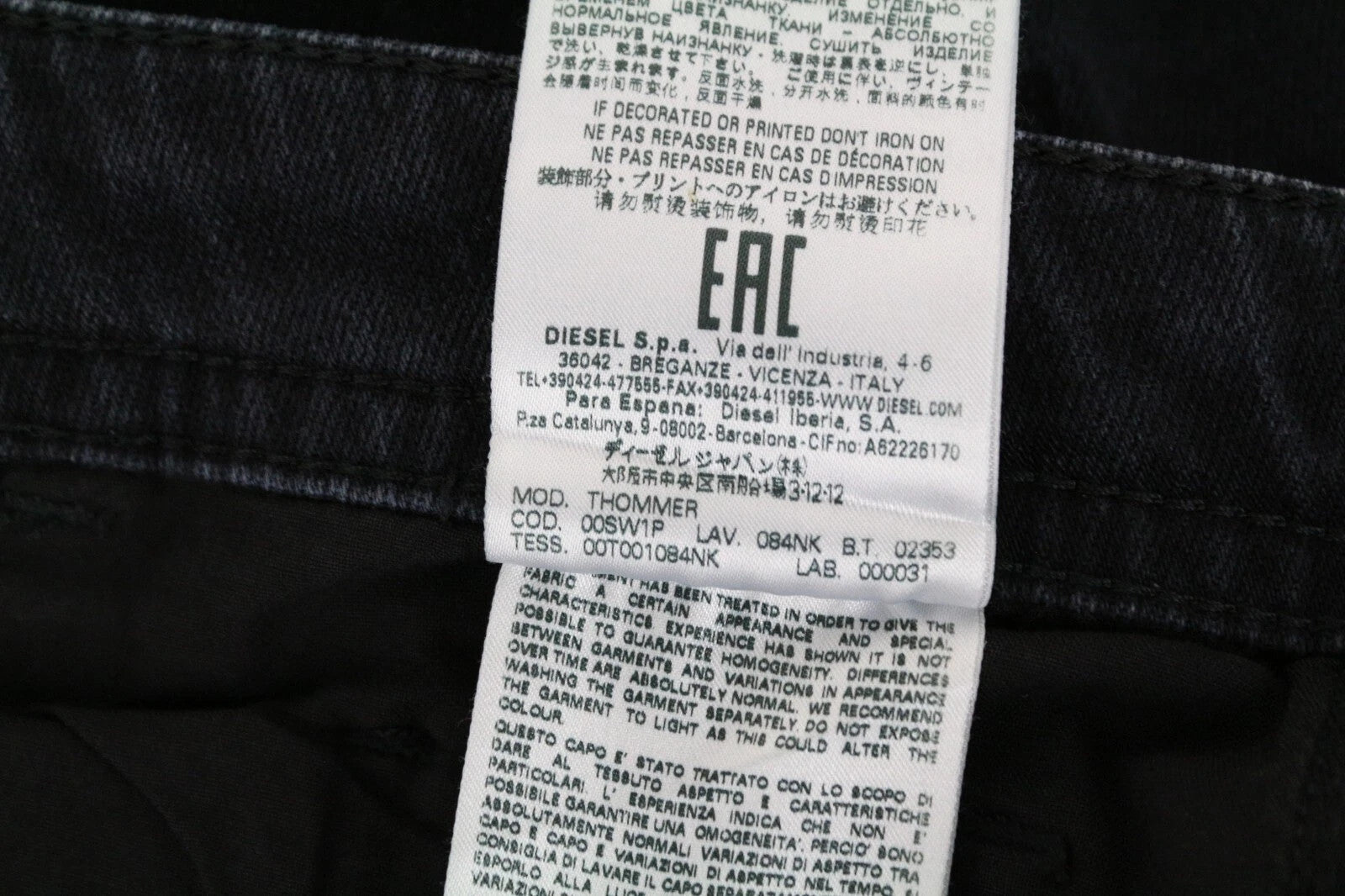 DIESEL Thommer 084NK Men Jeans W28/L30 Slim Skinny Cotton Stretch Navy 5-Pocket