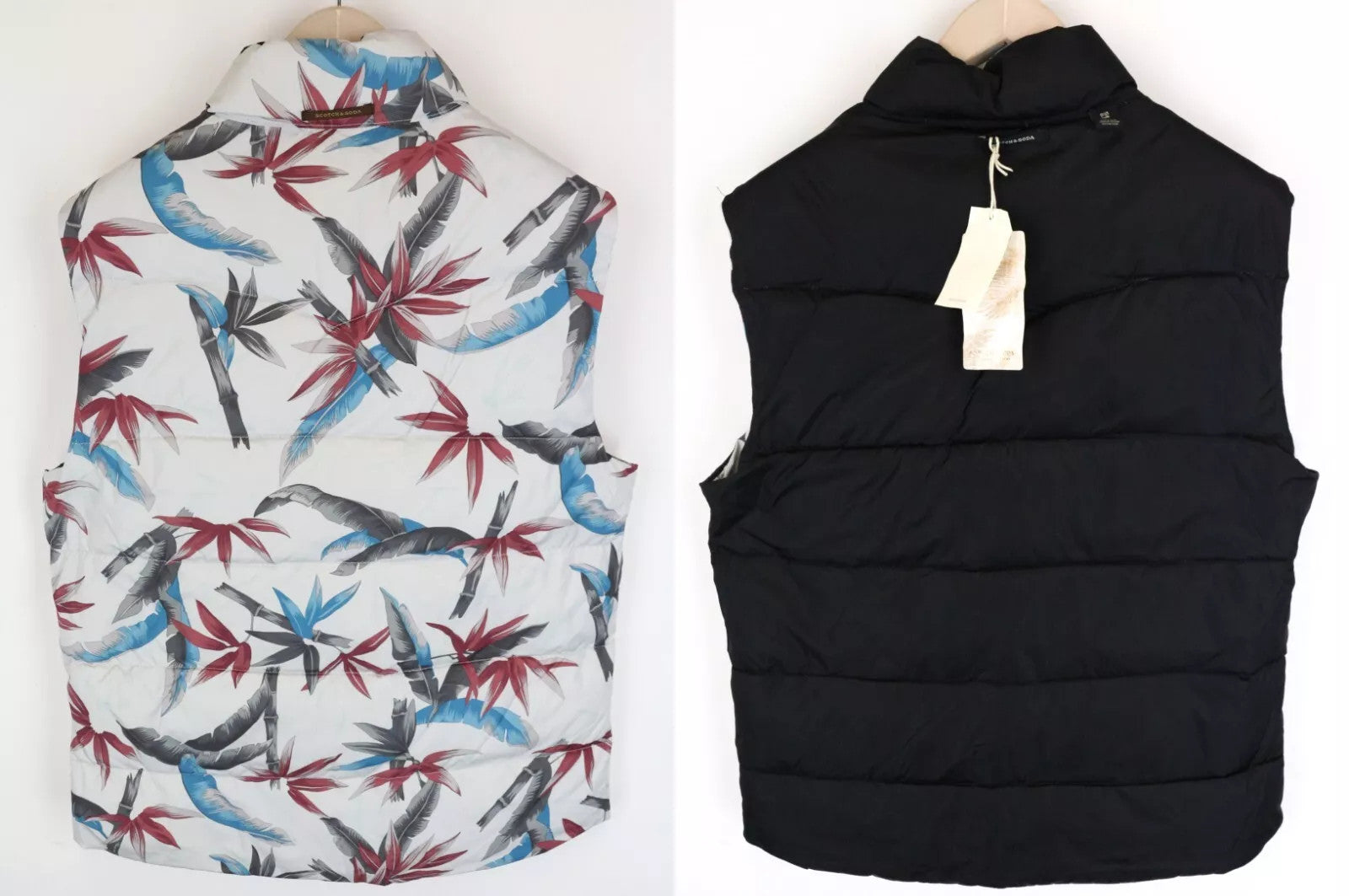 SCOTCH & SODA Ams Couture Men Jacket L Black Reversible Snaps Patterns Quilted