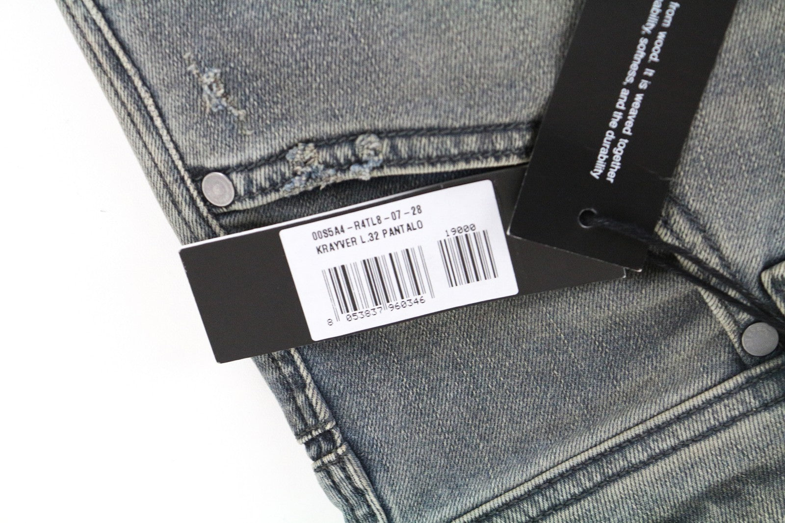 DIESEL Krayver R4TL8 Men Jeans W28/L32 Slim Carrot Greyish Blue Cotton Stretch