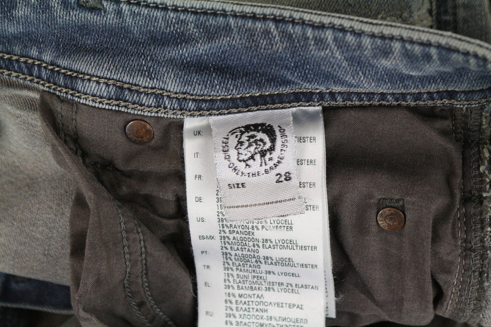 DIESEL Krayver R4TL8 Men Jeans W28/L32 Slim Carrot Greyish Blue Cotton Stretch