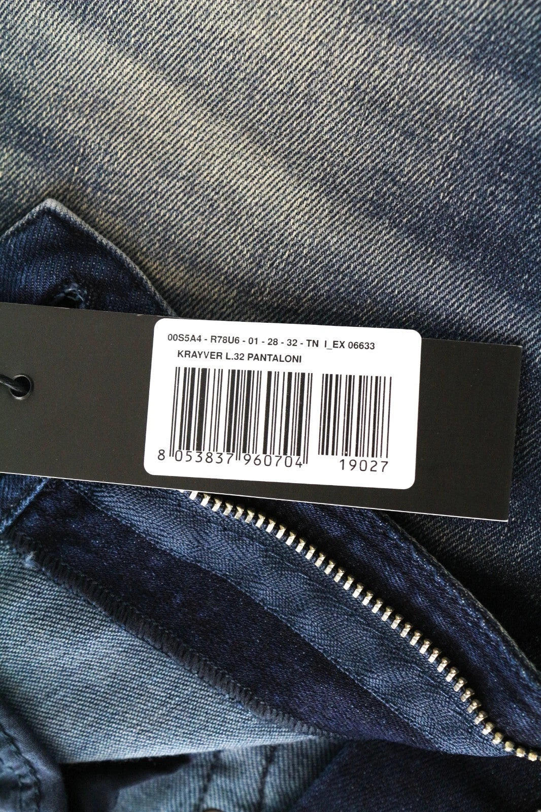 DIESEL Krayver R78U6 Men Jeans W28/L32 Slim Carrot Fit Wash Blue Cotton Stretch