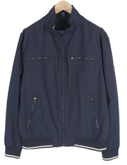 TOMMY HILFIGER Men Jacket XL Blue Full Zip High Neck Mesh Lined Lightweight