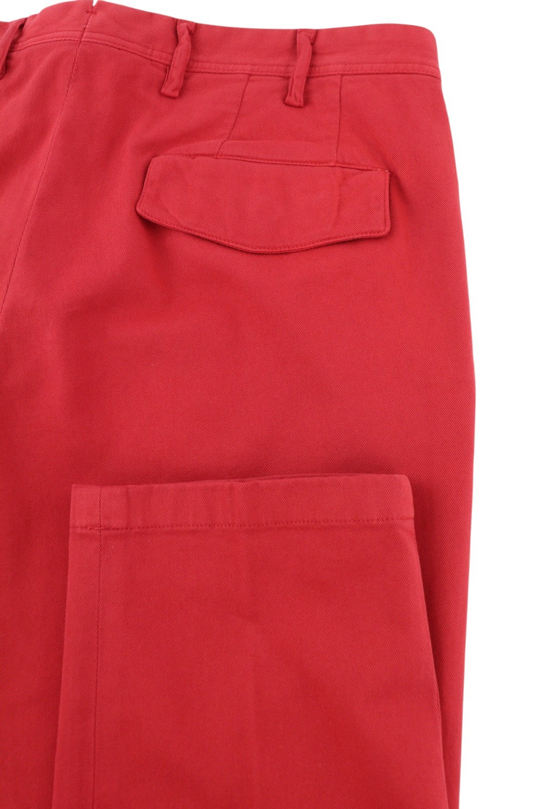 TOMMY HILFIGER Twill Stretch Men Trousers W32 Chino Pleated Slim Fit Zip Red