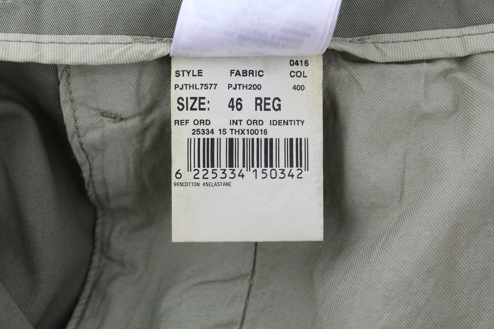 TOMMY HILFIGER Army Stretch Twill Men Trousers W32 Khaki Pleated Zip Tapered