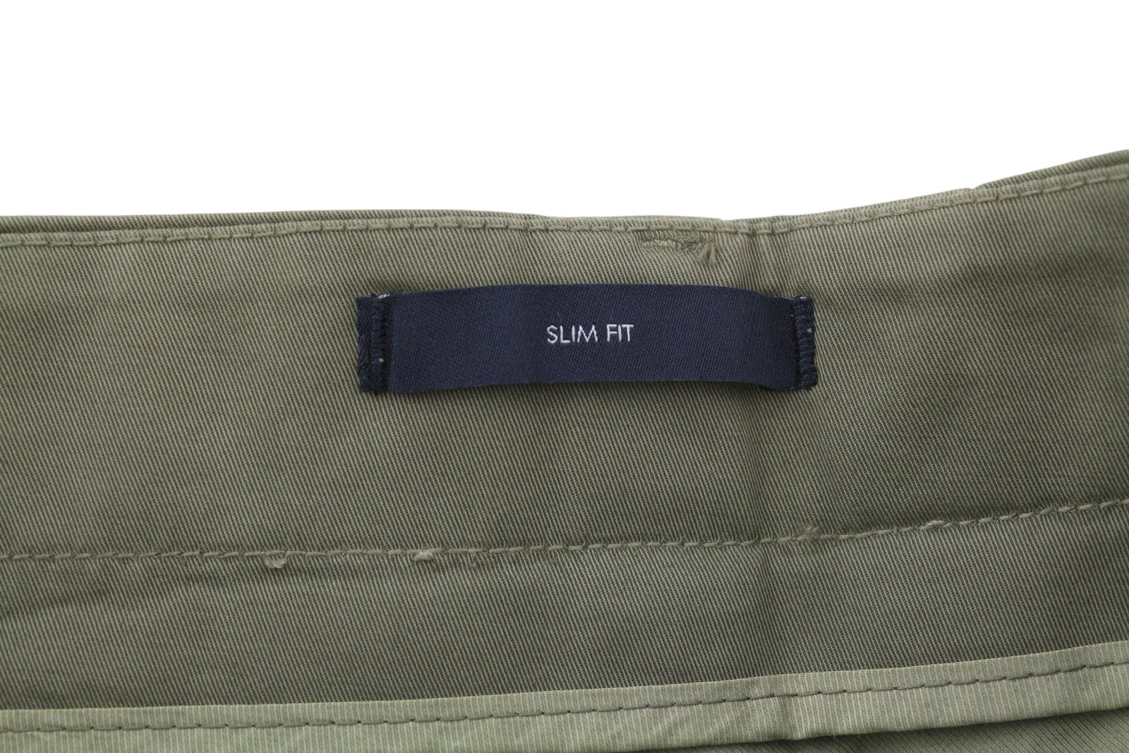 TOMMY HILFIGER Army Stretch Twill Men Trousers W32 Khaki Pleated Zip Tapered