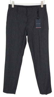 TOMMY HILFIGER x Lardini Men Trousers W31 Blue Slim Fit Textured Wool RRP179
