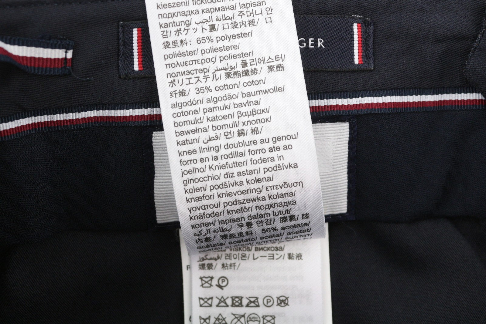 TOMMY HILFIGER x Lardini Men Trousers W31 Blue Slim Fit Textured Wool RRP179