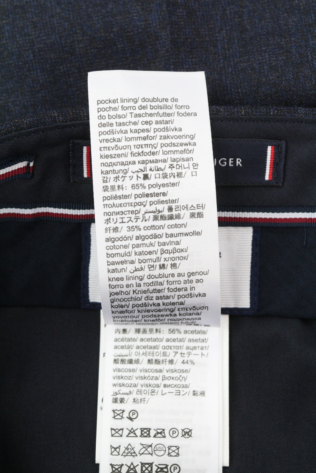 TOMMY HILFIGER x Lardini Men Trousers W31 Blue Wool Cashmere Slim Fit RRP179