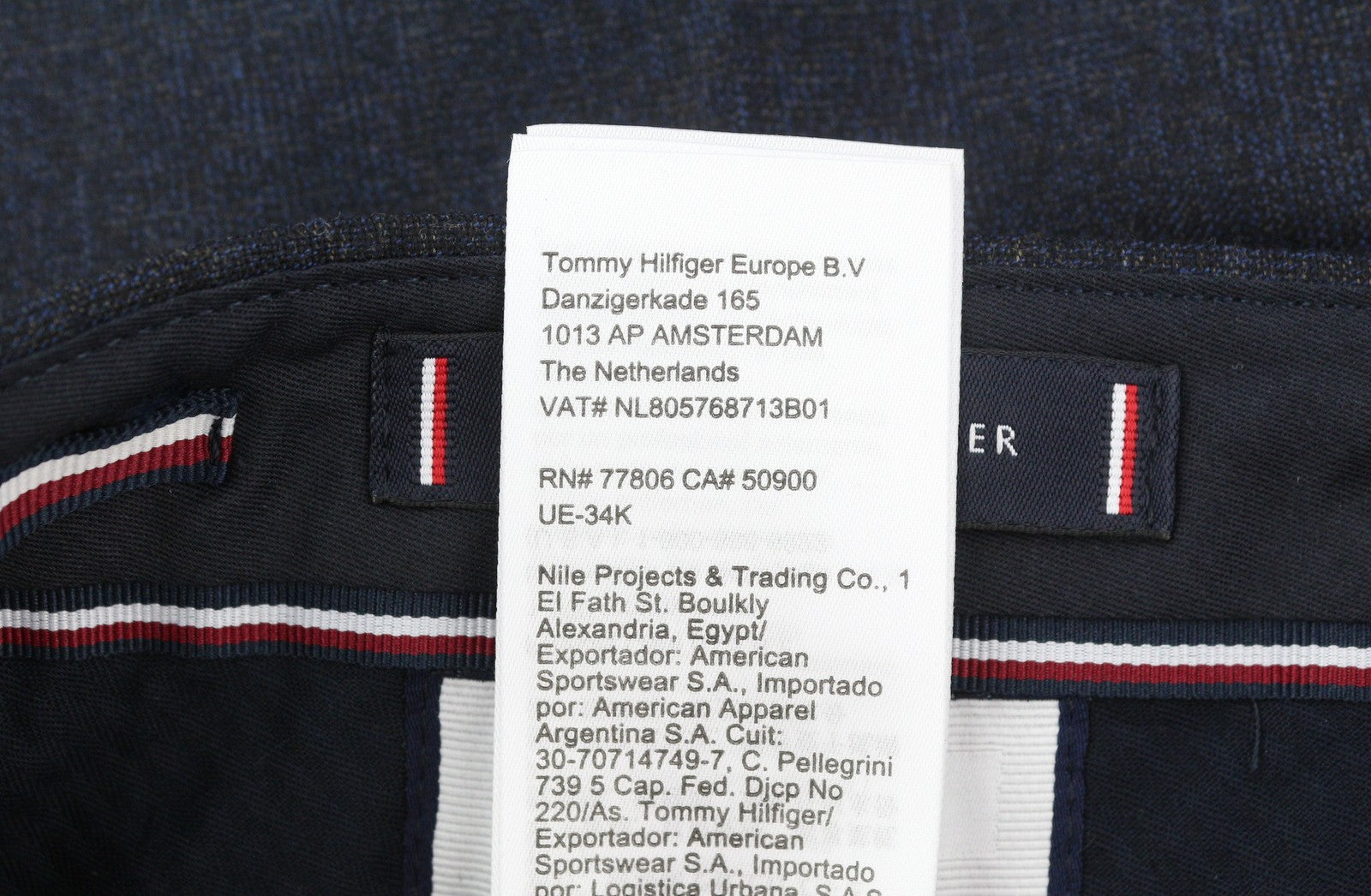 TOMMY HILFIGER x Lardini Men Trousers W31 Blue Wool Cashmere Slim Fit RRP179