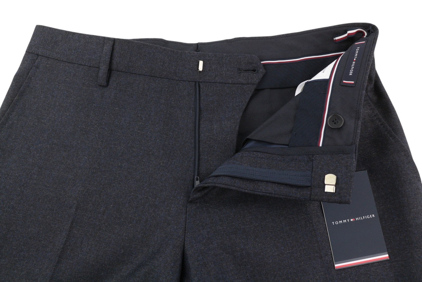 TOMMY HILFIGER x Lardini Men Trousers W31 Blue Wool Cashmere Slim Fit RRP179