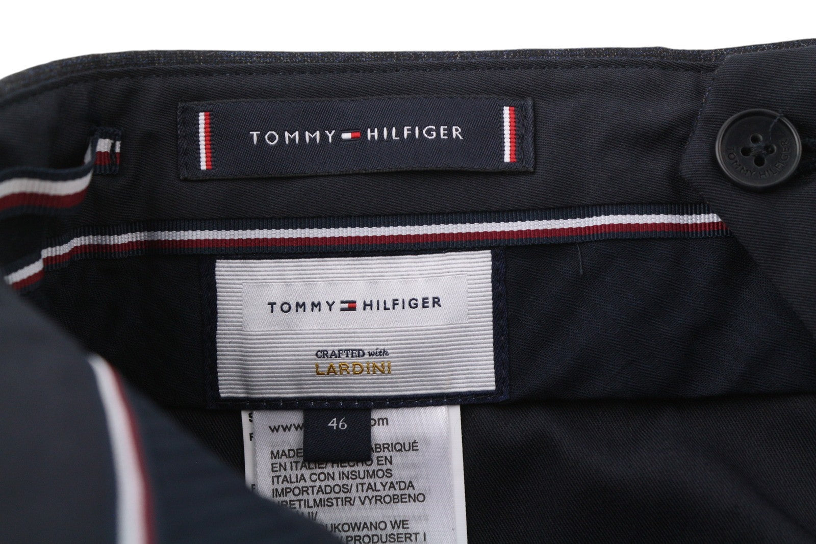 TOMMY HILFIGER x Lardini Men Trousers W31 Blue Wool Cashmere Slim Fit RRP179