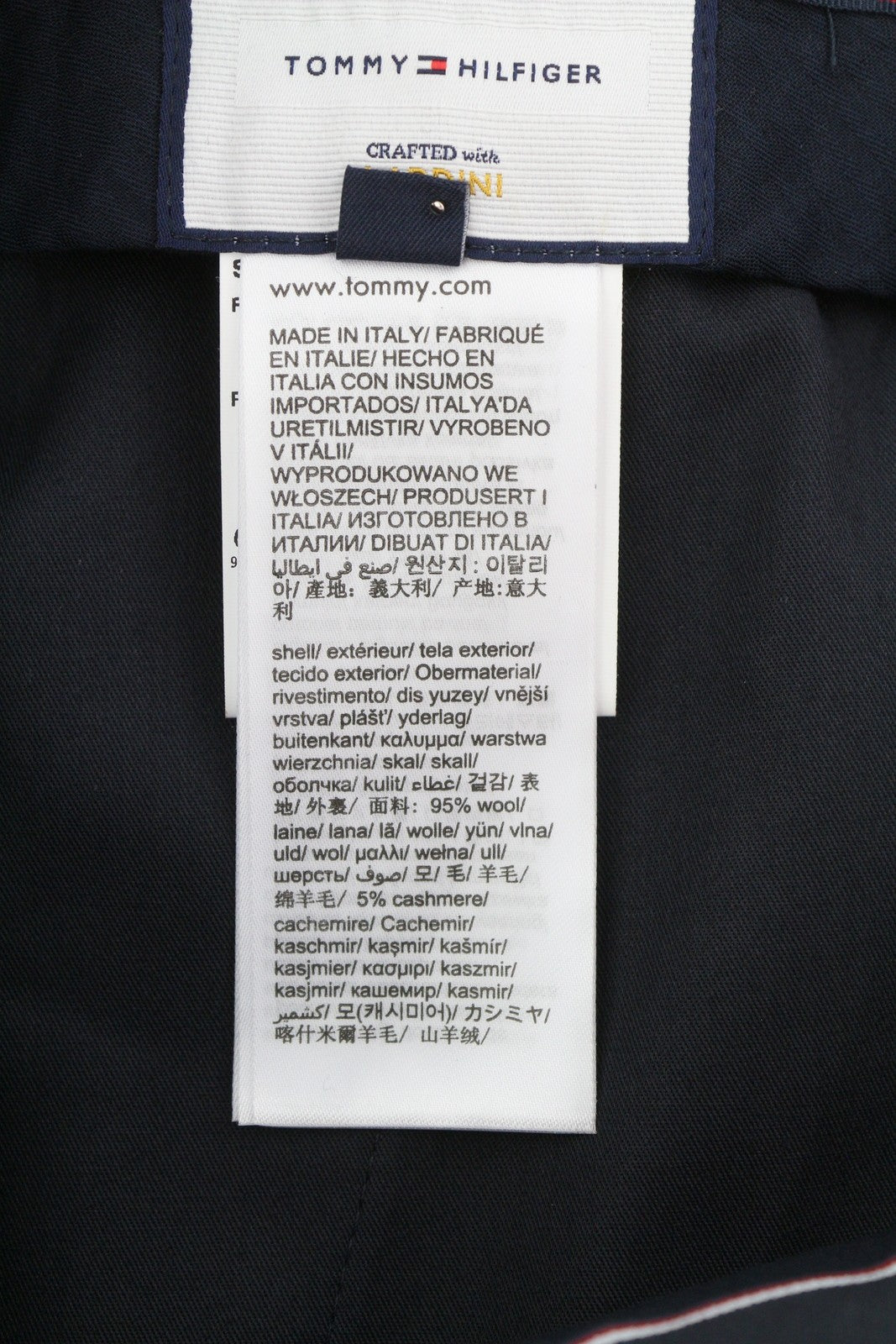 TOMMY HILFIGER x Lardini Men Trousers W31 Blue Wool Cashmere Slim Fit RRP179