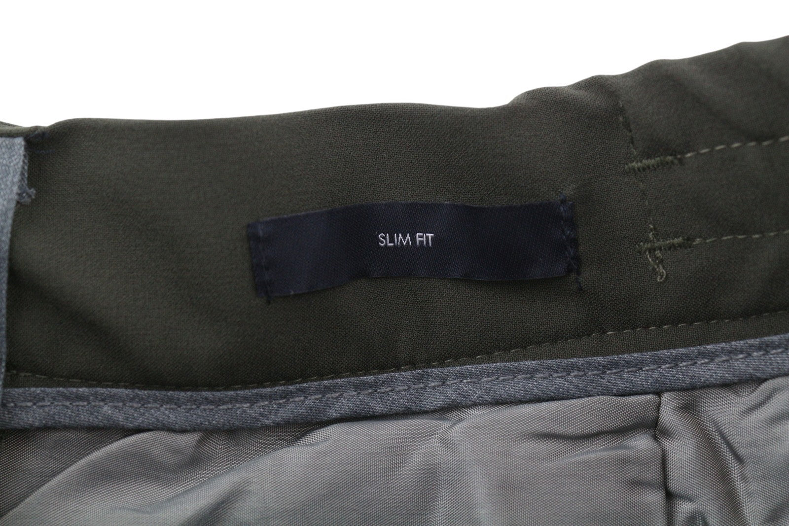 TOMMY HILFIGER THFlex Men Trousers W31 Khaki Plain Pleated Elastic Waist Slim