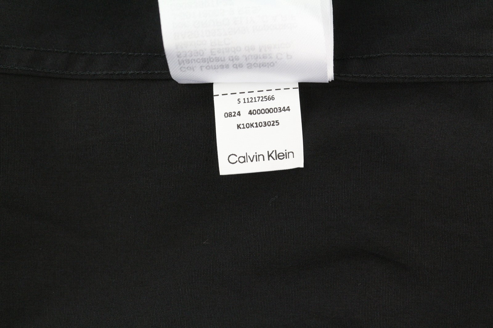 CALVIN KLEIN Poplin Stretch Slim Men Formal Shirt XL Black Button Spread Neck
