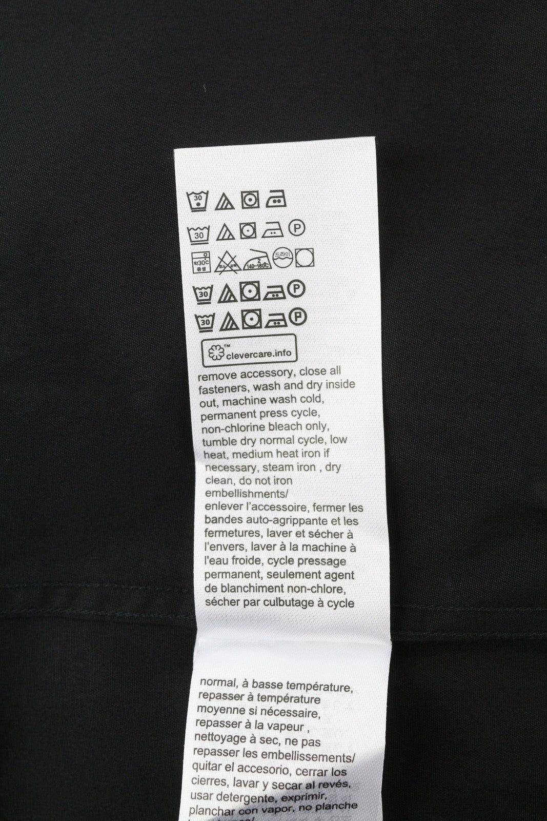 CALVIN KLEIN Poplin Stretch Slim Men Formal Shirt XL Black Button Spread Neck