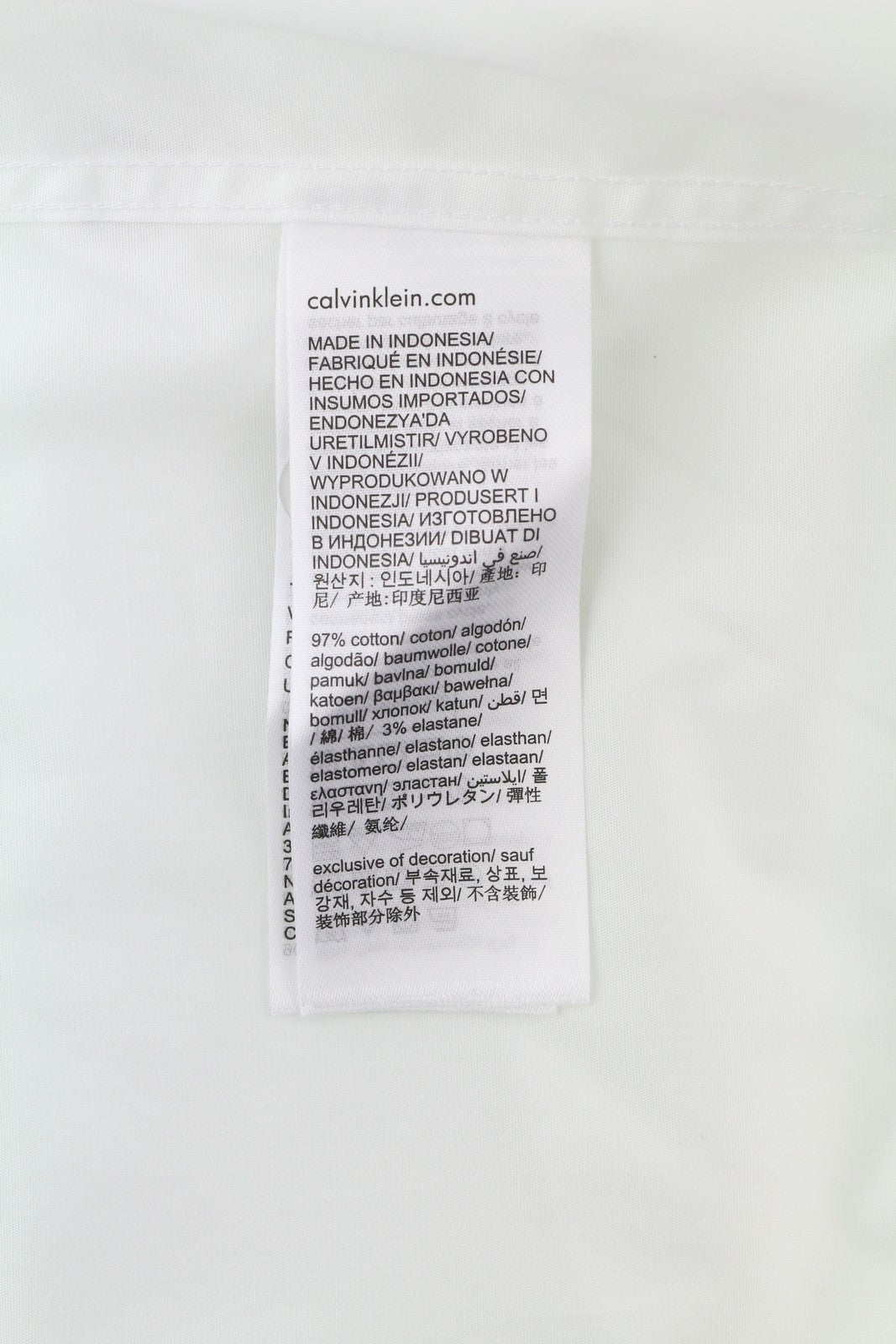 CALVIN KLEIN Poplin Stretch Slim Men Formal Shirt XL White Button-Up Spread